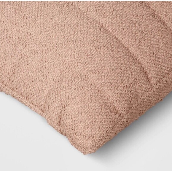 Oversized Channeled Boucle Lumbar Throw Pillow Light Pink  - Threshold - Picture 4 of 6